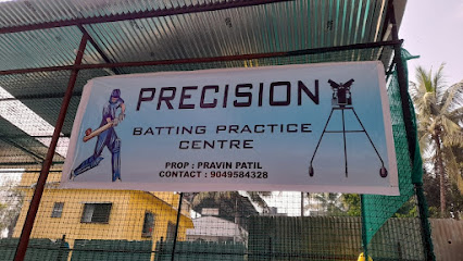 Precision batting practice centre on bowling machine